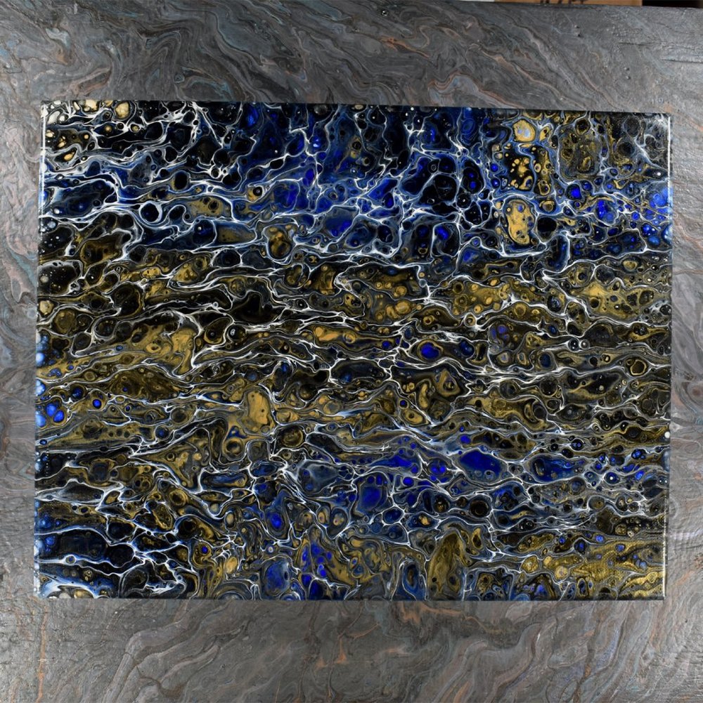 Acrylic Pour Painting 11x14 Clear coated